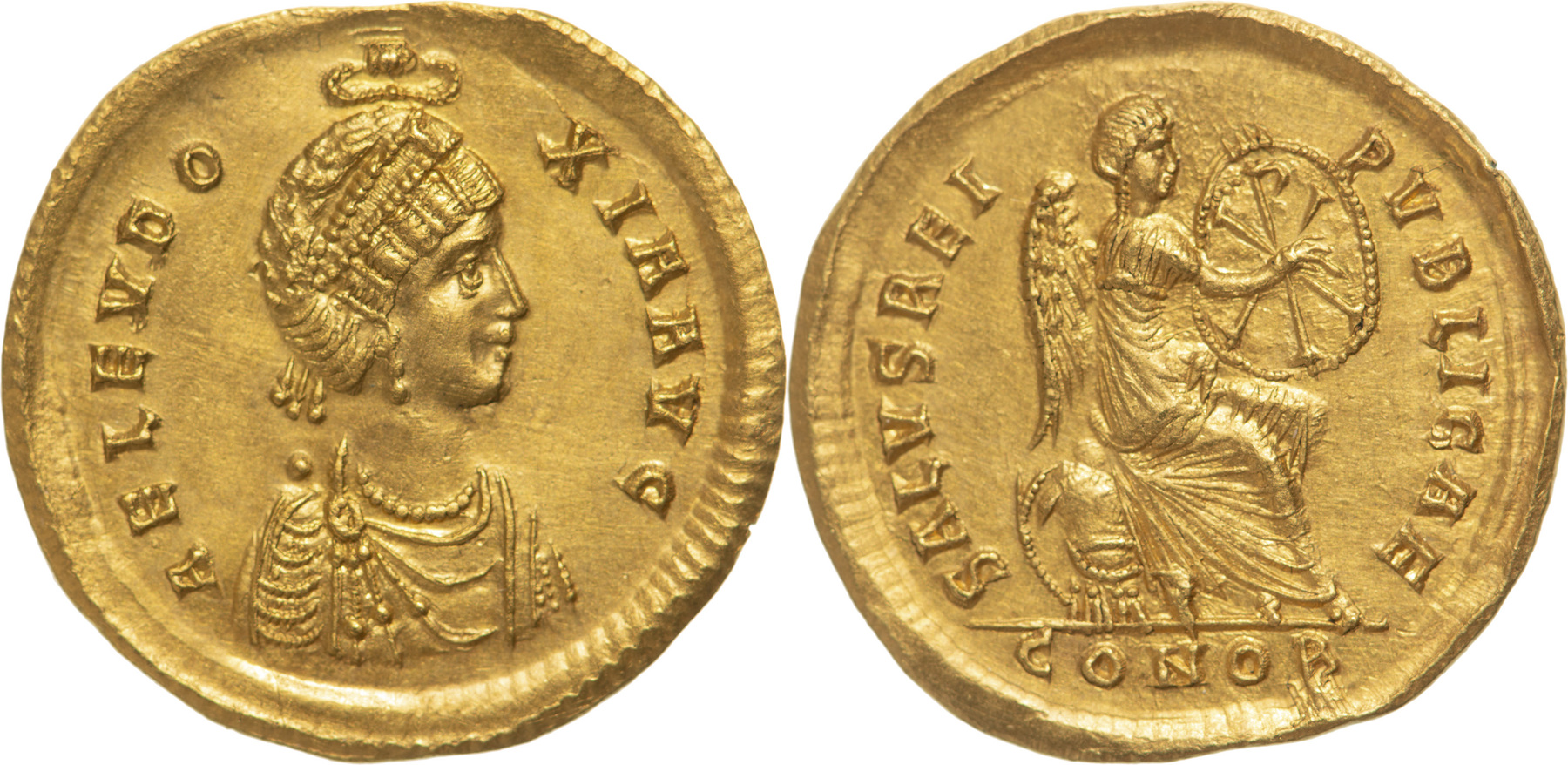 Aelia Eudoxia, Augusta, 400-404. Solidus, GOLD, Constantinople